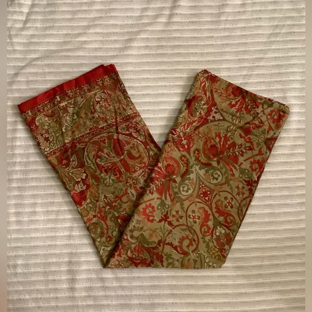 Ralph Lauren Blue Label Red and Olive Paisley Pillowcase
